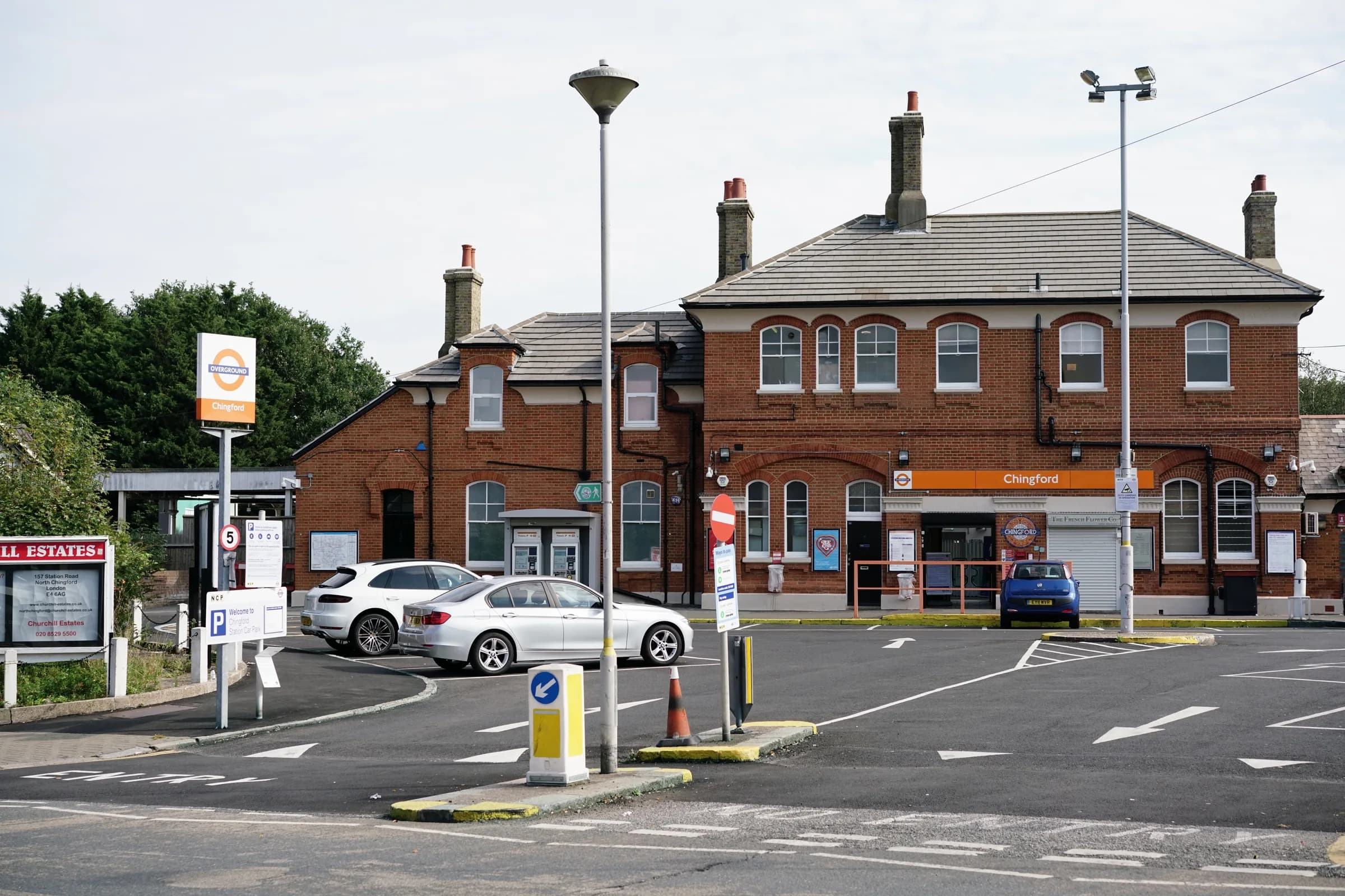 The brick station building at Chingford