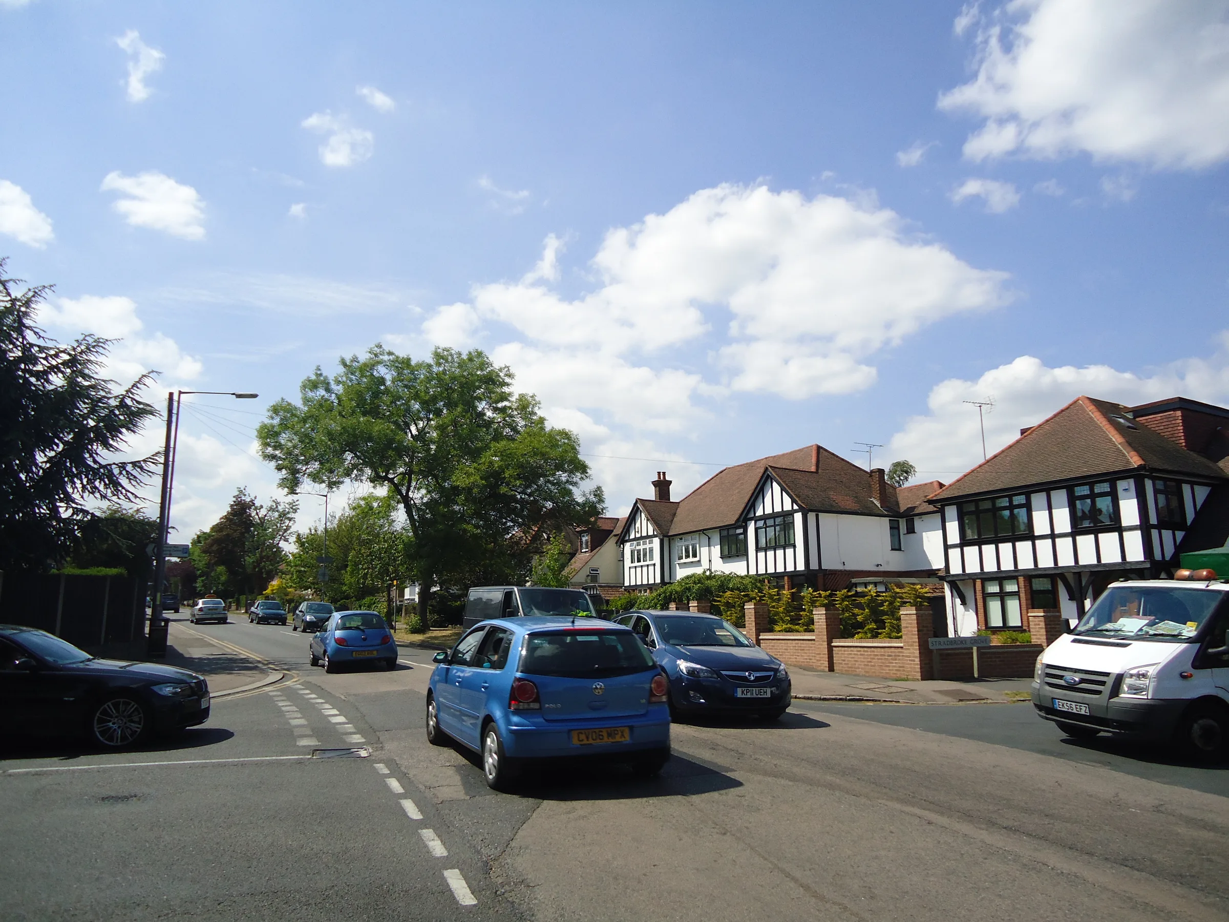 Mock-Tudor houses along Palmerston Road in Buckhurst Hill