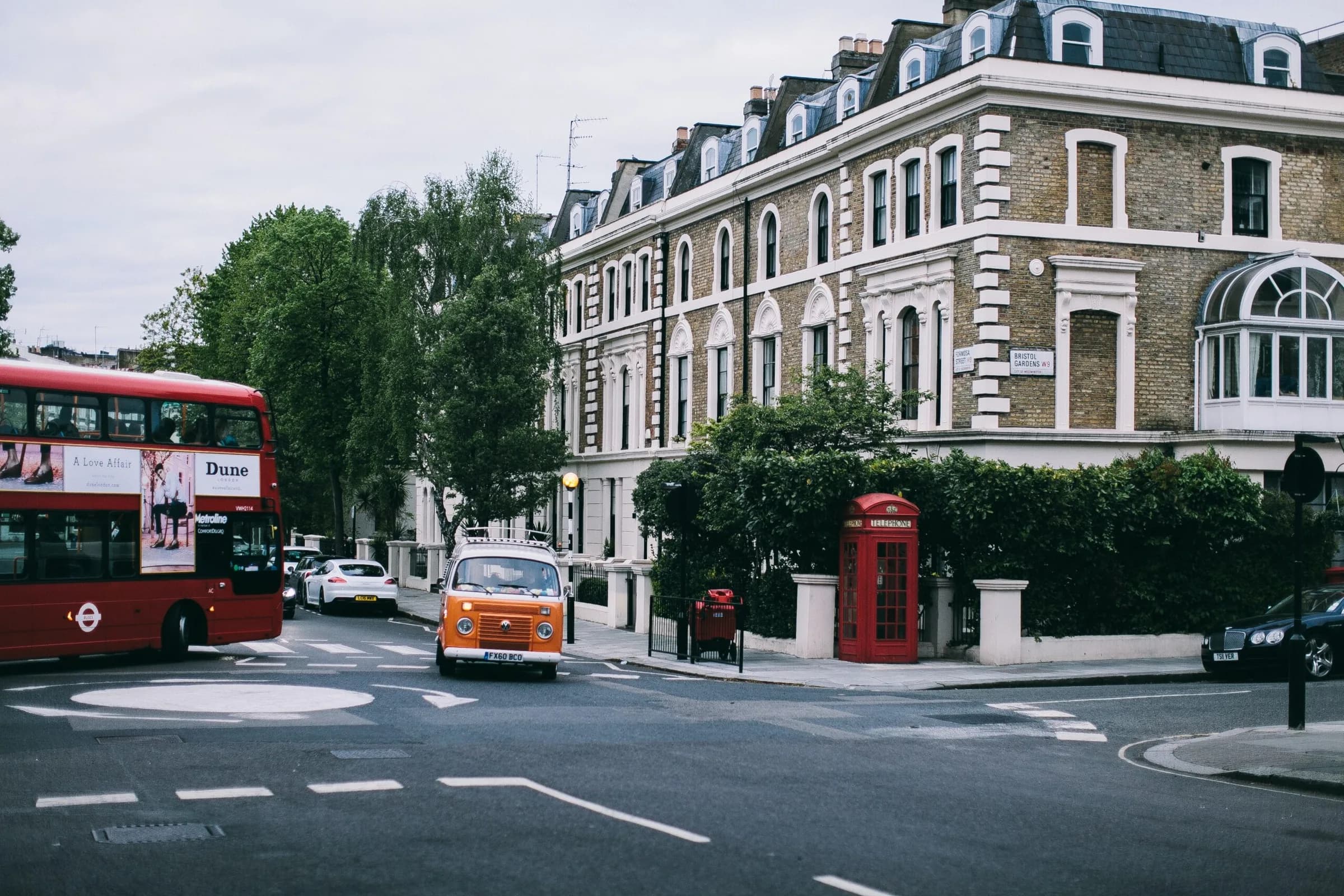 Hero photo of a row of London houses, used as background imagery on the home, buying, renting, contact and about pages